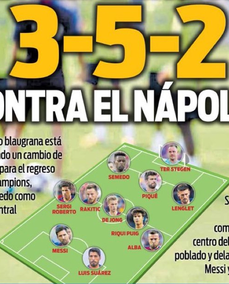 TAKĄ XI może zagrać Barca w meczu z Napoli! :D